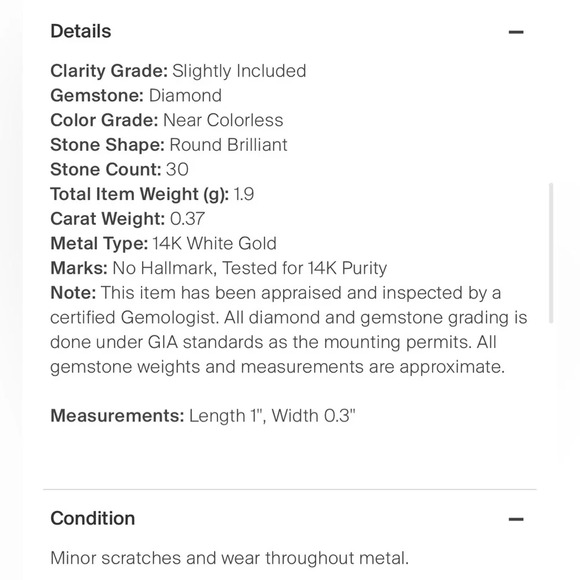 New $1175 14K White Gold Diamond Pendant - 100% Authentic Jewelry - Picture 3 of 4